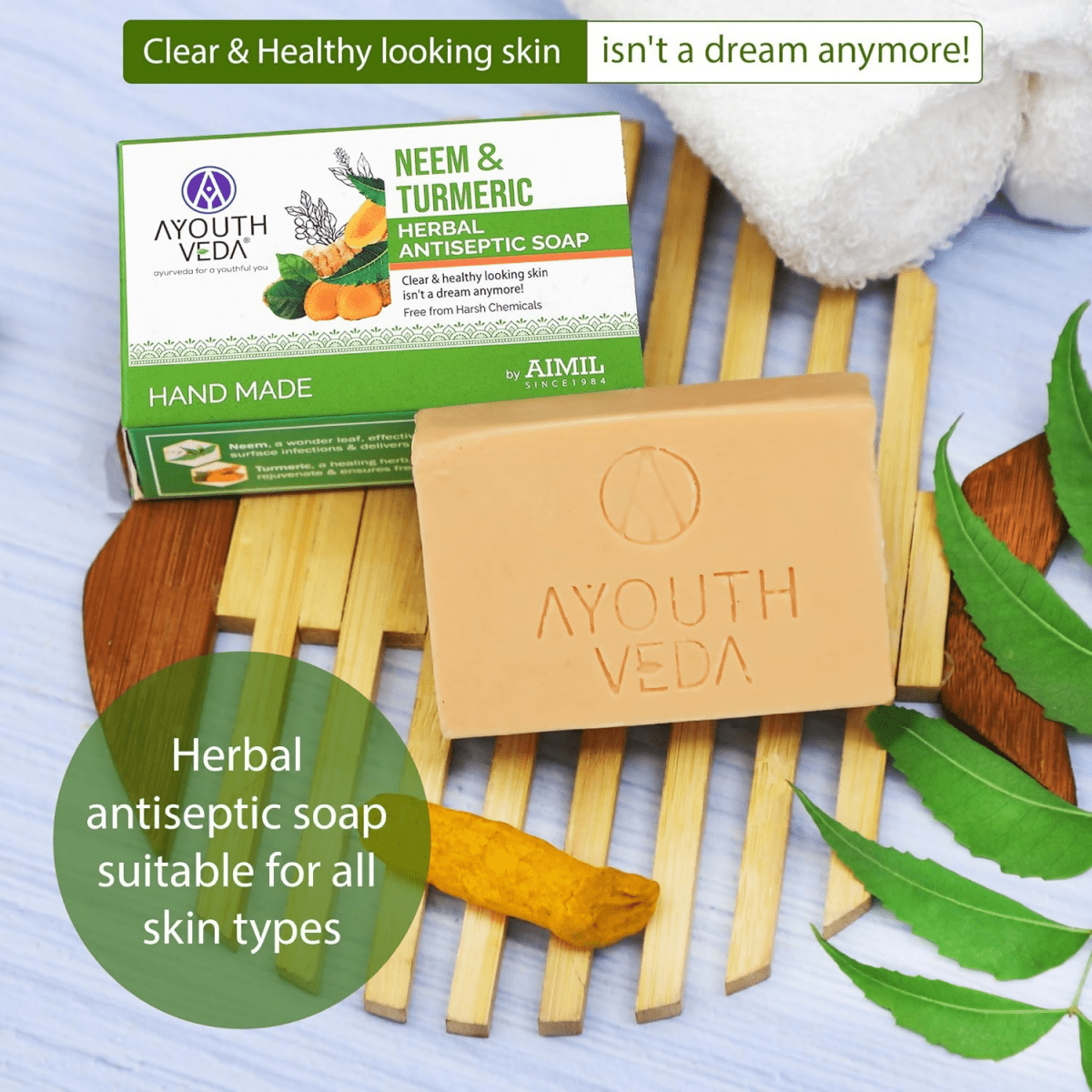 Ayouthveda Neem & Turmeric Herbal Soap - Distacart