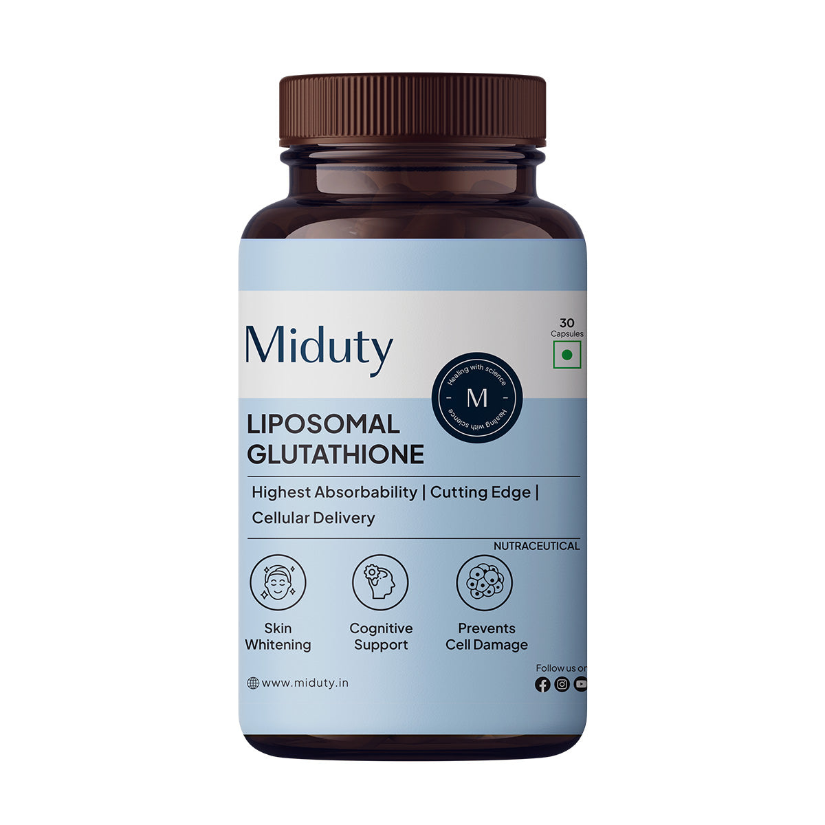 Miduty by Palak Notes Liposomal Glutathione Capsules - Distacart