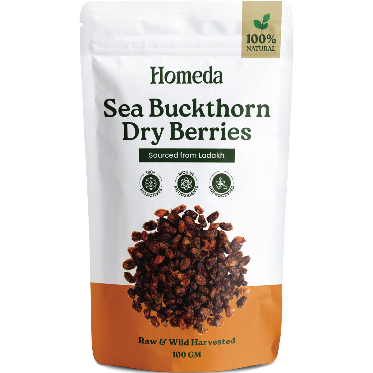 Homeda Sea Buckthorn Dry Berry Organic (Omega 3, Vitamin Rich)