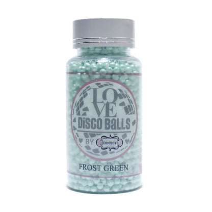 confect frost green disco balls sprinkles 3 mm 120 gms