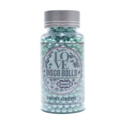 confect frost green disco balls sprinkles 4 mm 120 gms