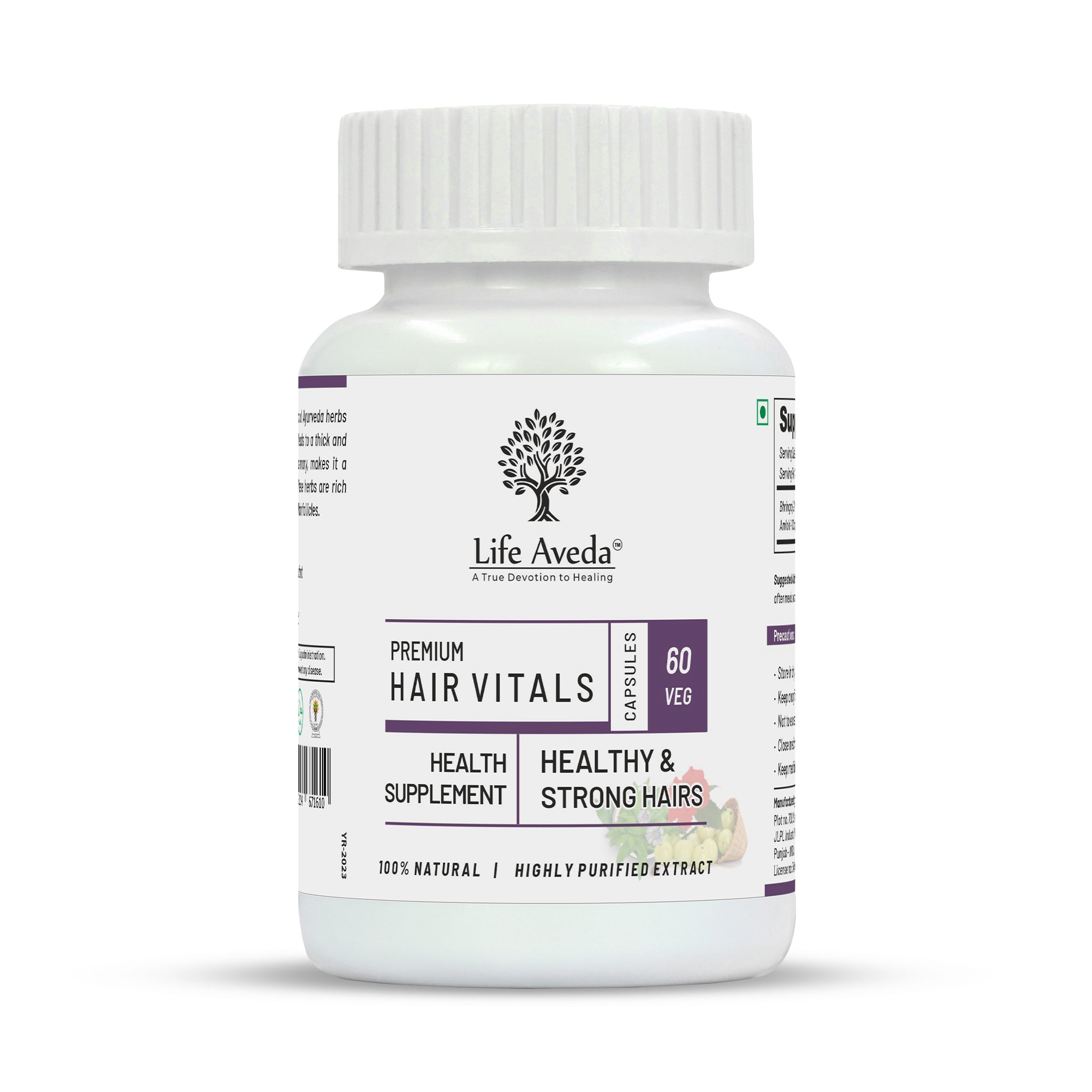 Life Aveda Premium Hair Vitals Veg Capsules - Distacart