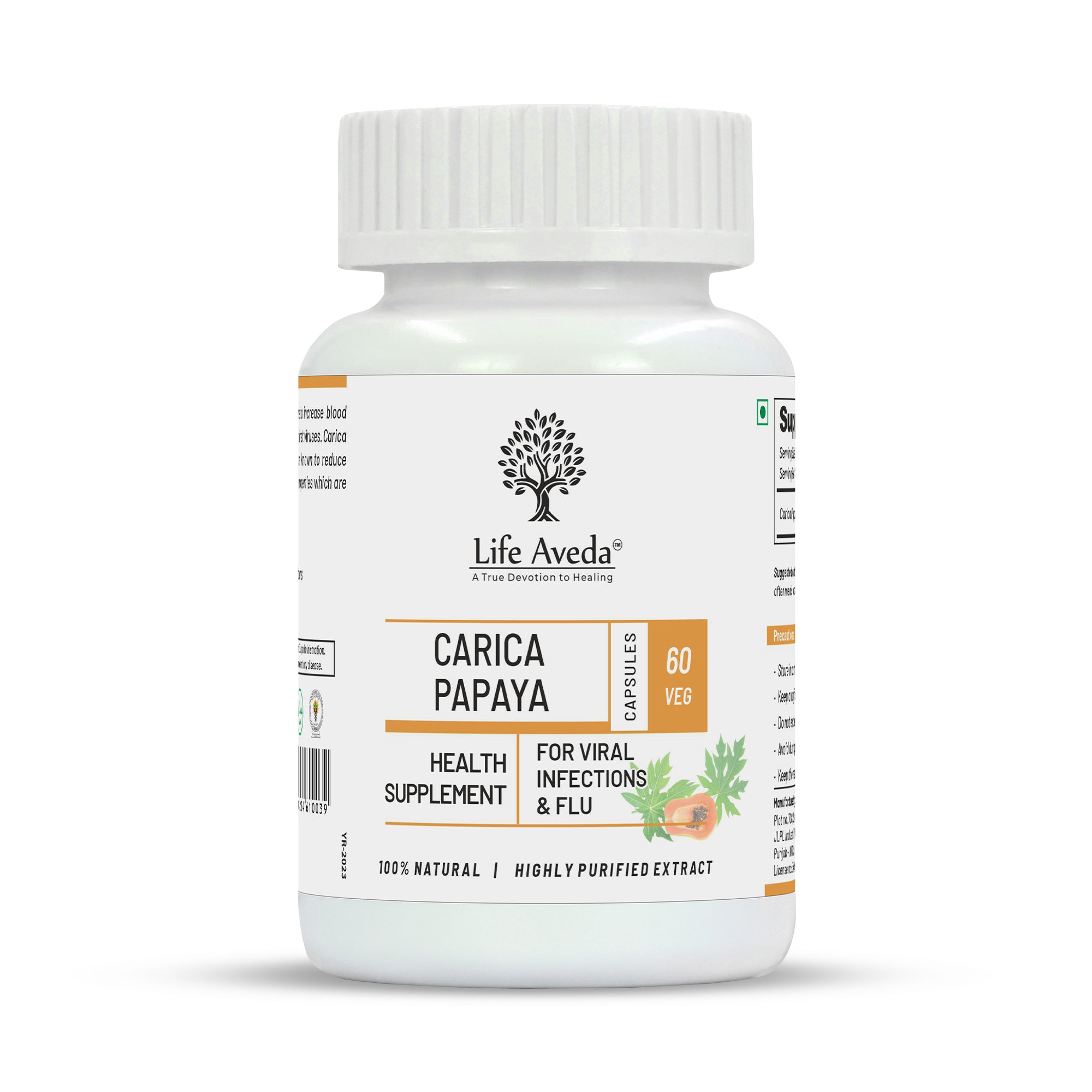 Life Aveda Carica Papaya Capsules - Distacart