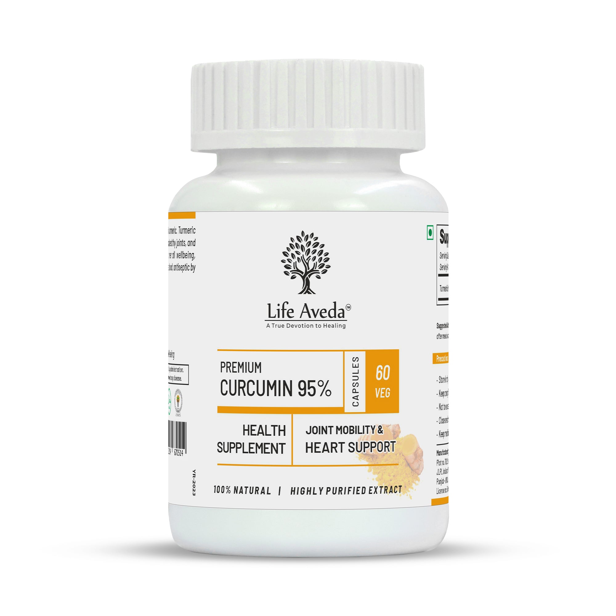Life Aveda Premium Curcumin 95% Capsules - Distacart