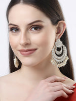 Thumbnail for NVR Women Gold-Plated Kundan Handcrafted Chandbalis Earrings - Distacart