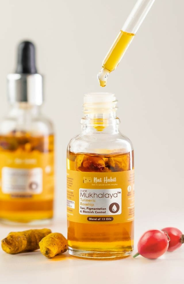 Nat Habit Pure Turmeric Rosehip Mukhalaya Face Oil - Distacart