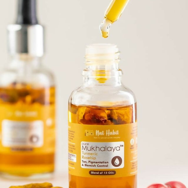 Nat Habit Pure Turmeric Rosehip Mukhalaya Face Oil - Distacart