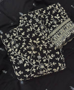 Thumbnail for KC Black Straight Suit For Women Georgette Fabric - Dista
