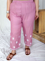 Thumbnail for Miravan Womens Plus Size Pink Embroidered Kurta With Palazzo - Distacart