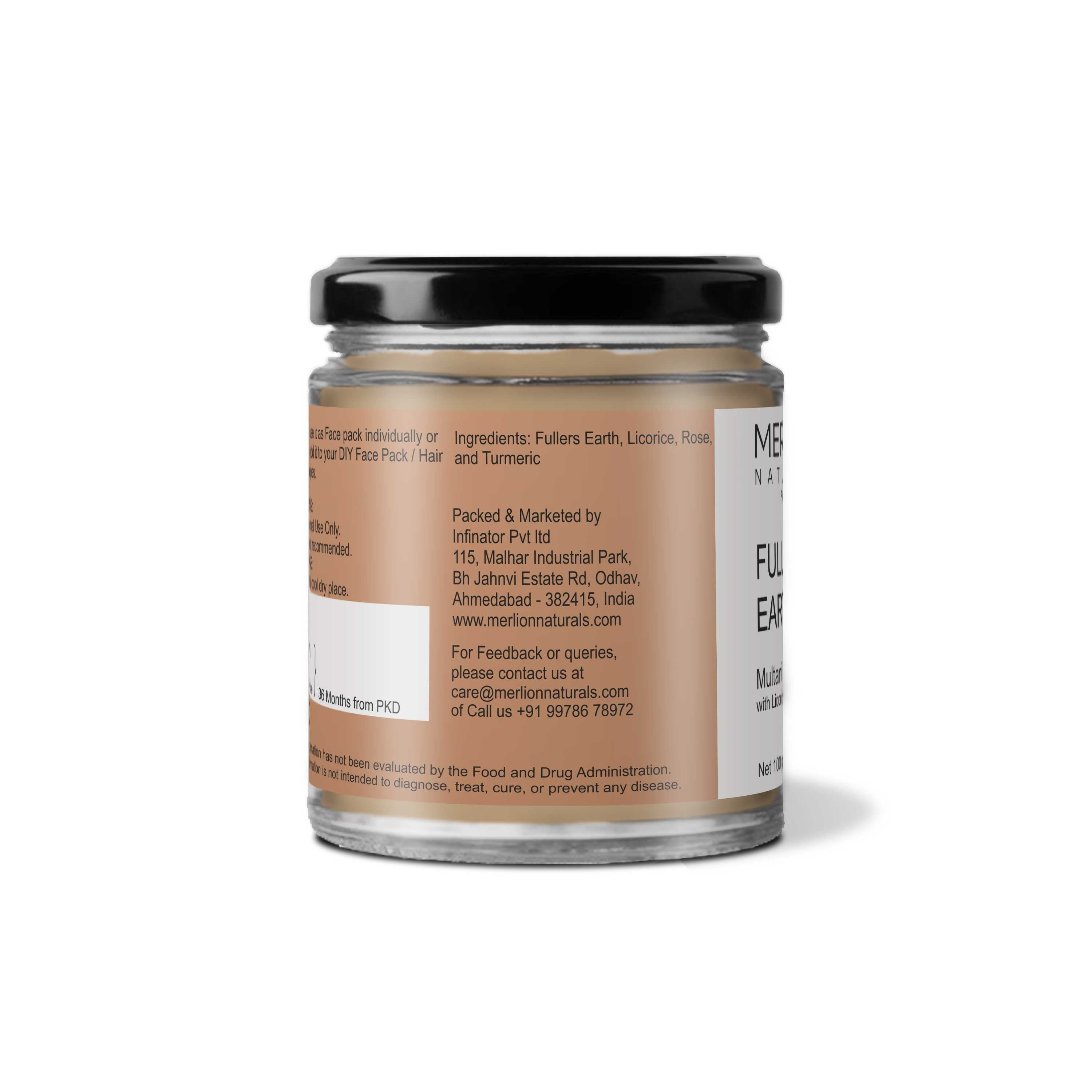 Merlion Naturals Fuller's Earth Multani Mitti Powder - Distacart