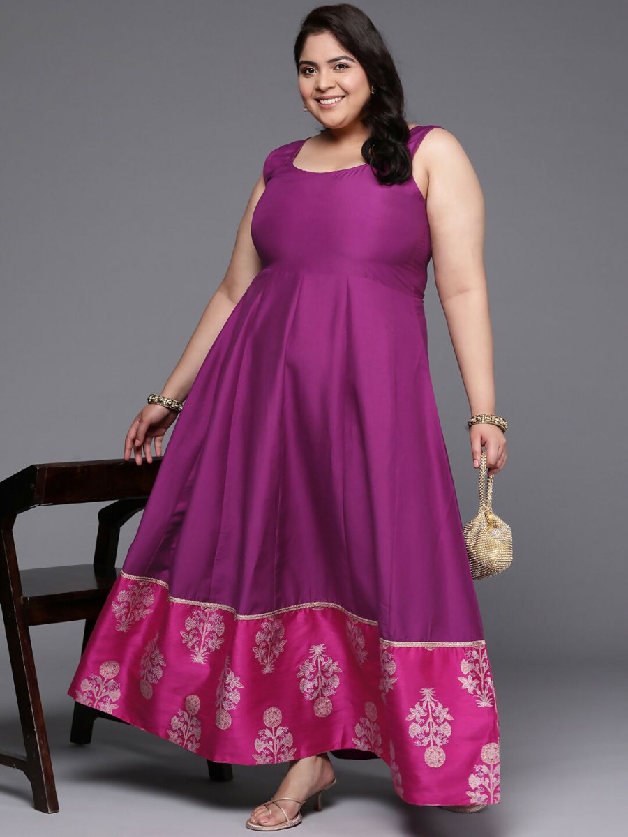 Ahalyaa Women's Traditional wear Ethnic Dress - Purple - Distacart