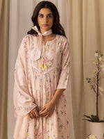 Thumbnail for Ode by House of Pataudi Floral Printed Pleated Style A-Line Kurta With Trousers & Dupatta - Distacart