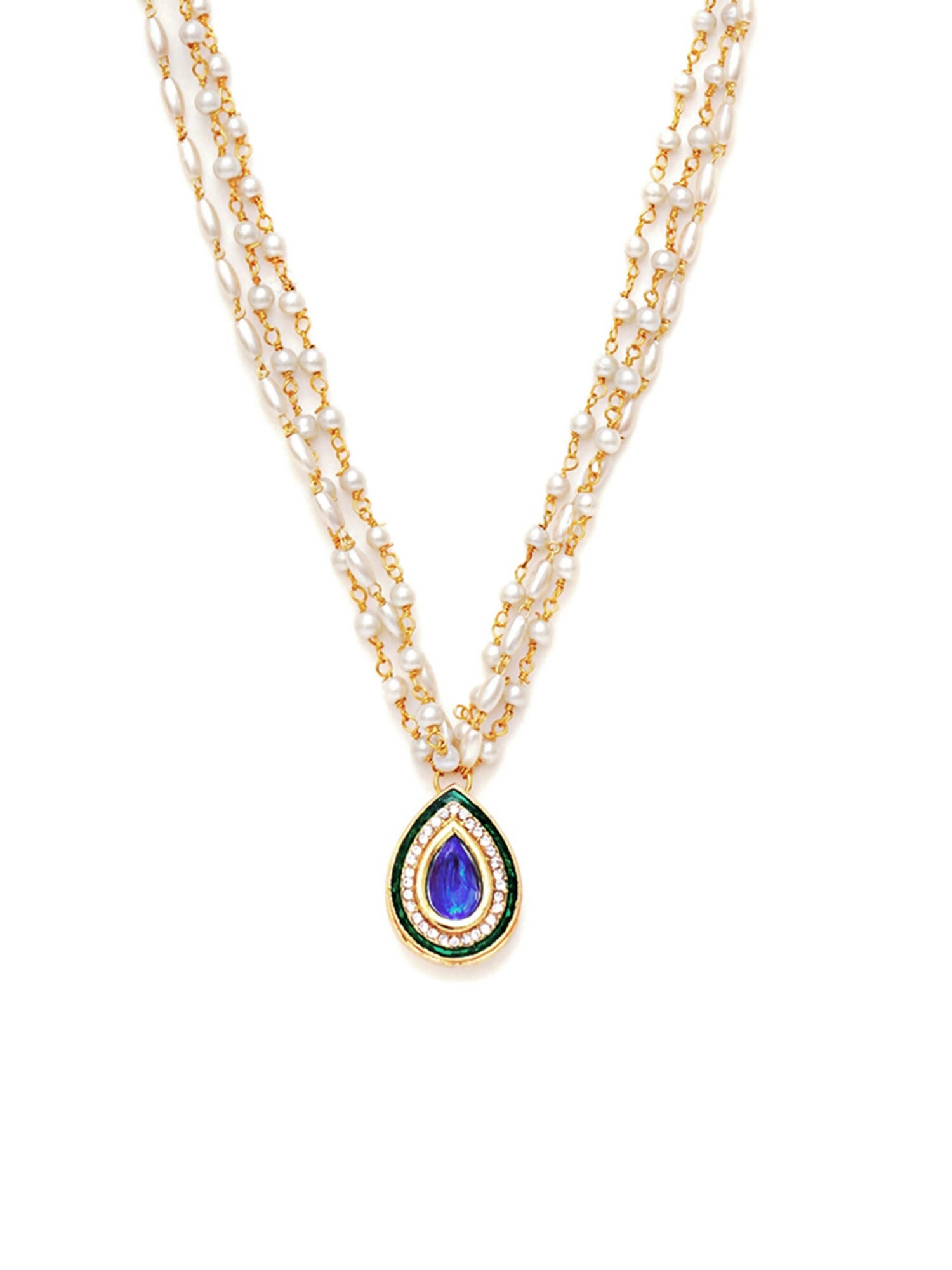 Kundan Necklace (Gold) - Ruby Raang - Distacart