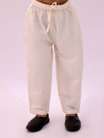 Thumbnail for Lil Drama Genda Phool White Kurta and Pant with Mustard Jacket Set for Boys