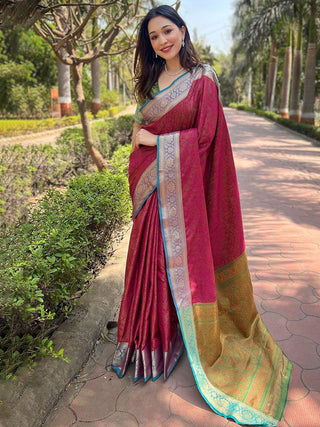Mitera Ethnic Motifs Woven Design Saree - Distacart