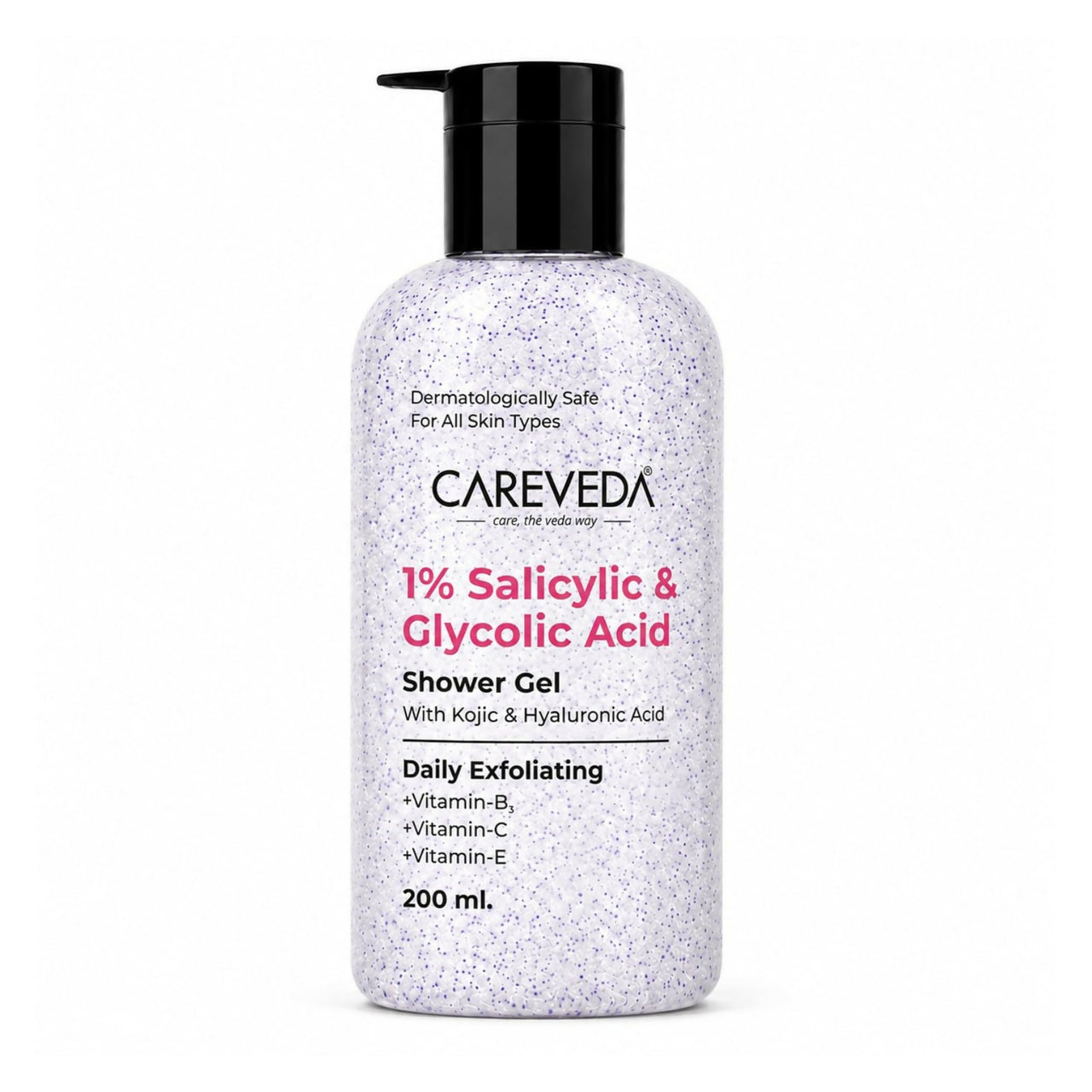 CareVeda Daily Exfoliating Sali-cinamide Shower Gel | Brightening & Hydrating Body Wash with AHA & BHA - Dista
