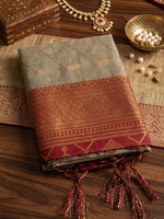 Thumbnail for Shree Shyam Fashion Chiku With Red Cotton Saree - Dista