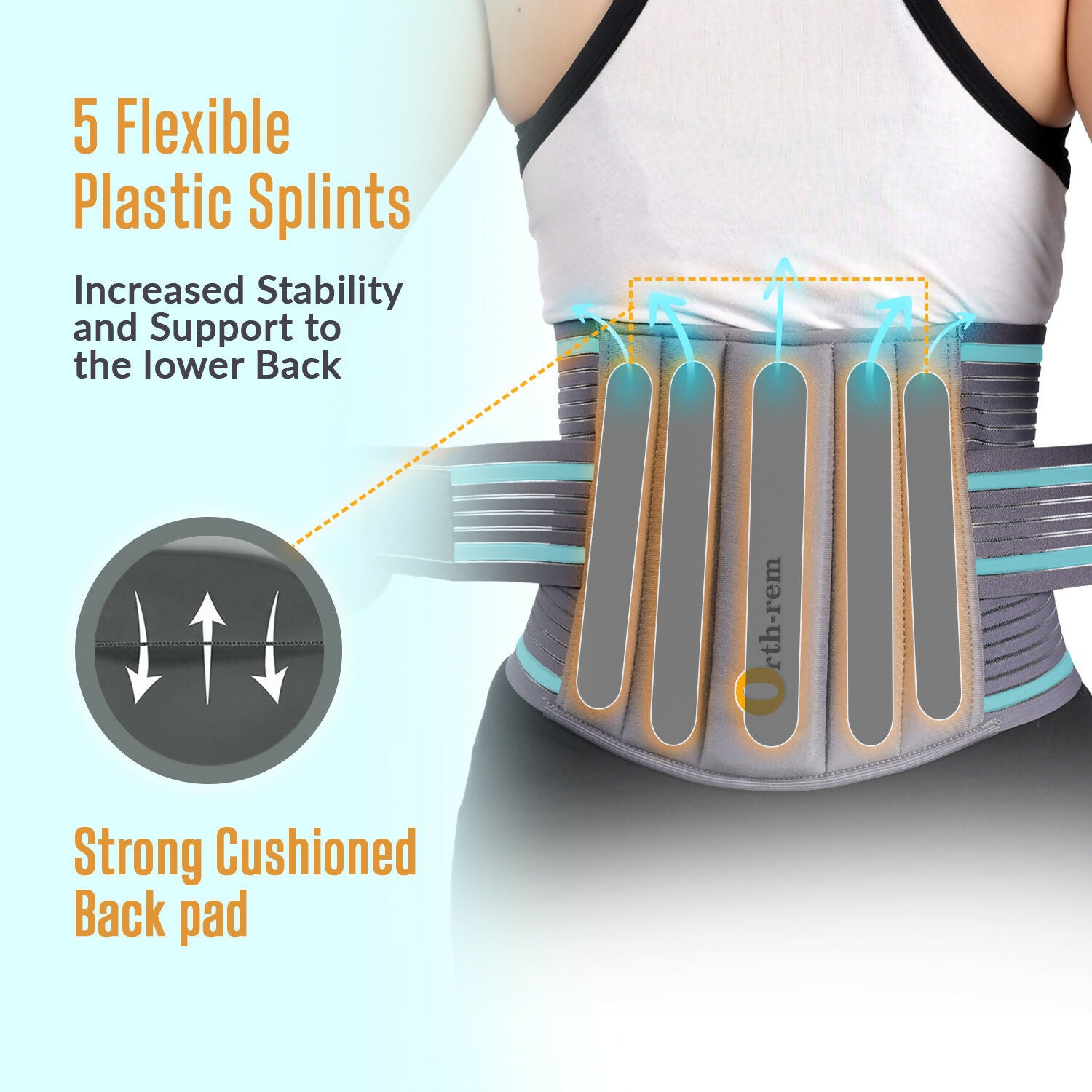 Orth-rem Back Support Brace For Men & Women Lower Back Pain Relief Belt