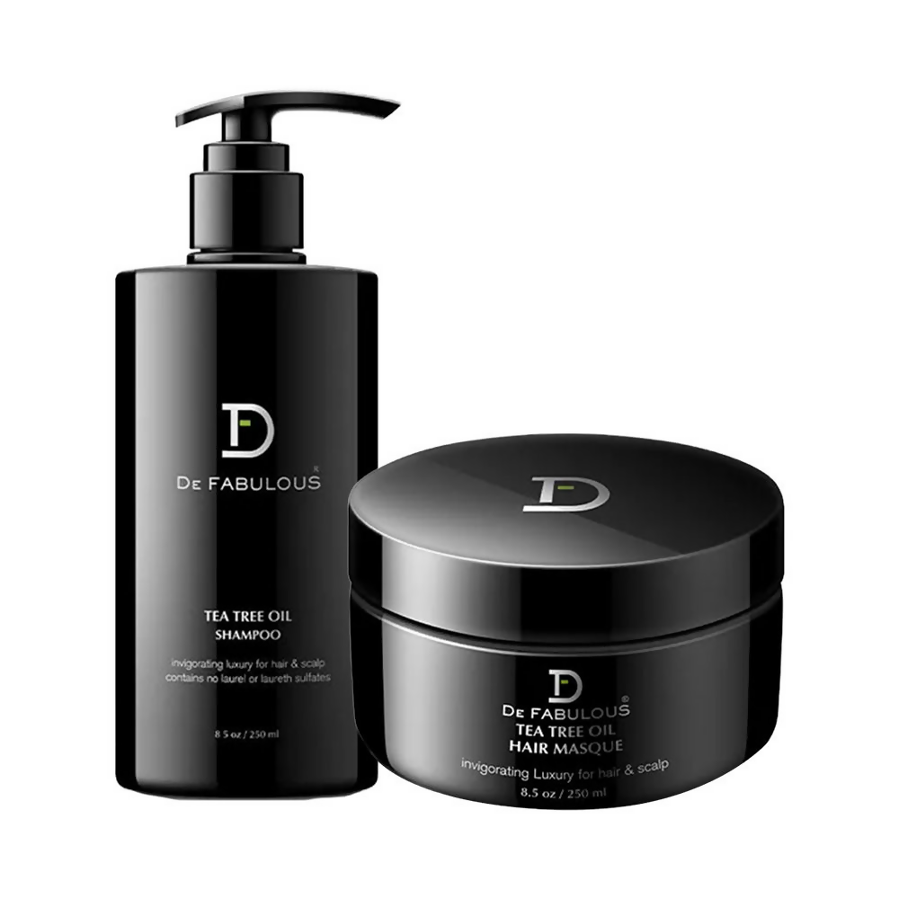 De Fabulous Tea Tree Oil Shampoo + Hair Masque Combo - Distacart