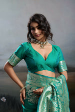 Thumbnail for Shree Shyam Fashion Rama Silk Blend Saree - Distacart