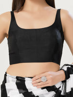 Thumbnail for Joban Fashion Women Jacquard Black Stitched Blouse - Distacart