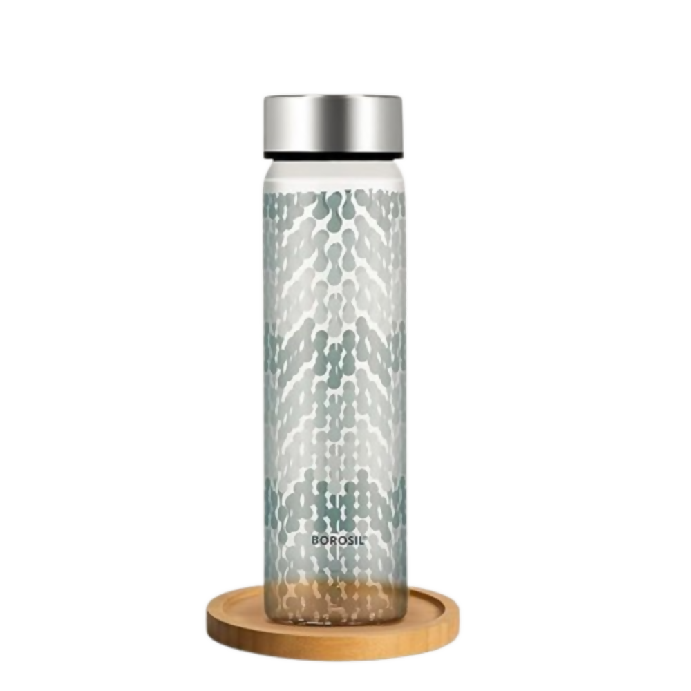 Borosil Artisan Series Wide Mouth Glass Bottle with Metal Lid - Vista - Dista