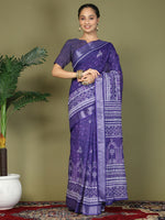 Thumbnail for Astita Cotton Violet Saree