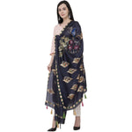 Thumbnail for A R Silk Silk Peacock Multi Fancy Dupatta Color Navy Dupatta or Chunni