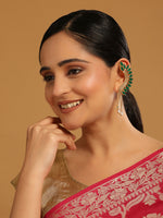 Thumbnail for Nuyug 22K Gold Plated Faux Emerald Studded Contemporary Ear Cuff Earrings - Distacart