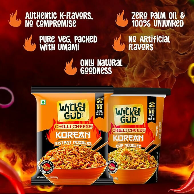 WickedGud Chilli Cheese Korean Noodles Combo - Distacart