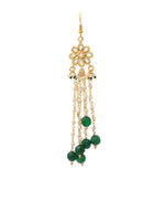 Thumbnail for Ruby Raang Gold Flower Kundan & Green Stone Hair Jewelry
