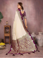 Thumbnail for Aastha Fashion Cream Silk Sarees Weaving Saree - Distacart