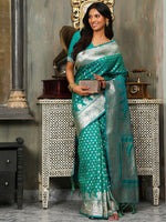 Thumbnail for Astita Banarasi Silk Rama Green Saree