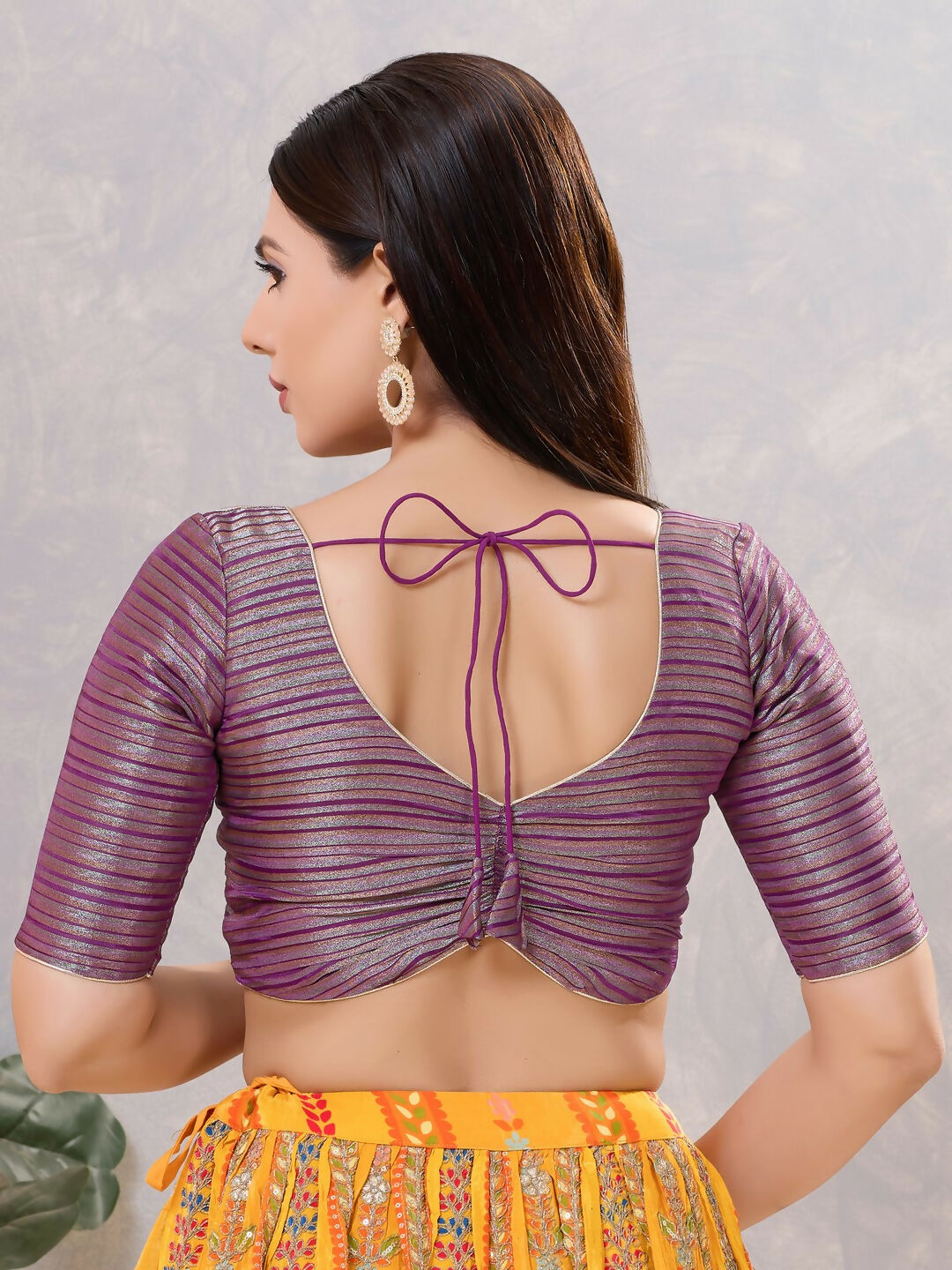 Joban Fashion Women Silk Purple Stitched Blouse - Distacart