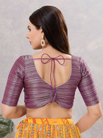 Thumbnail for Joban Fashion Women Silk Purple Stitched Blouse - Distacart
