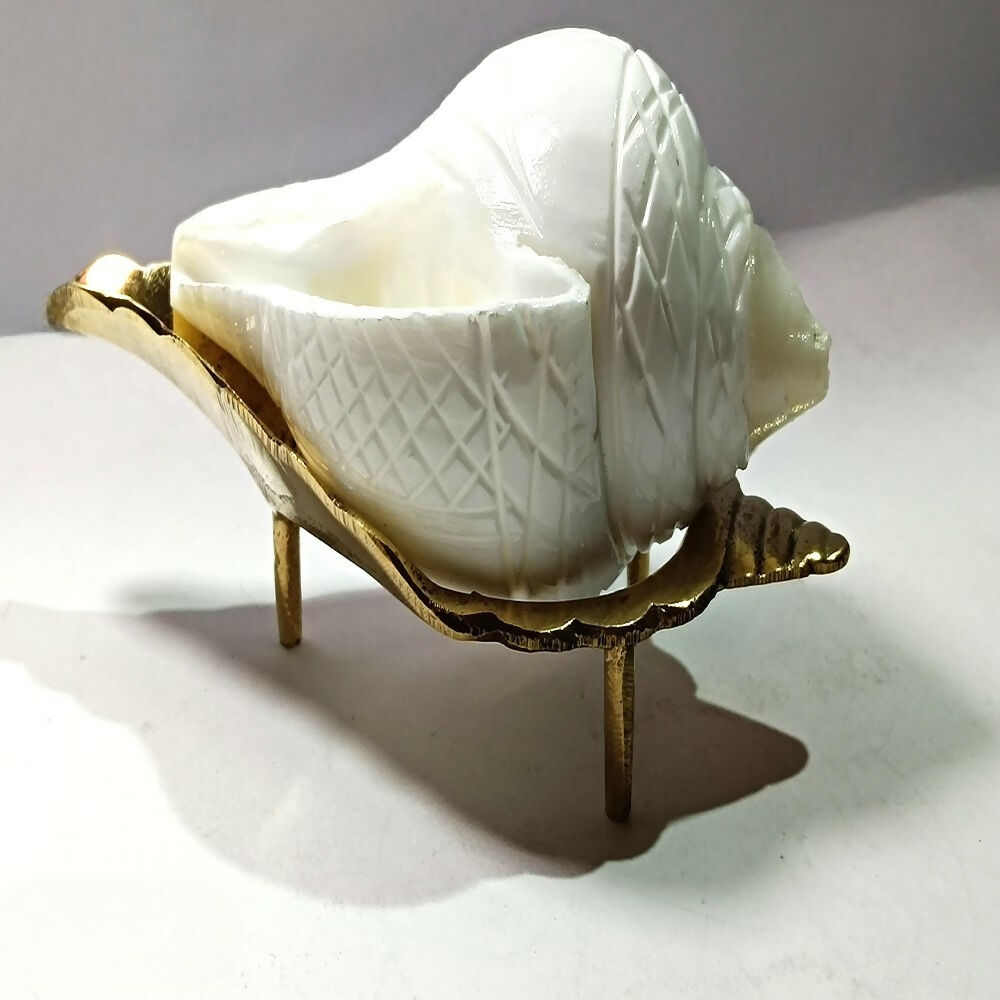 Brass Jal Shankha With Stand - Distacart
