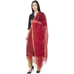Thumbnail for A R SILK Chanderi Piping Regular Dupatta Mehroon Color Dupatta or Chunni