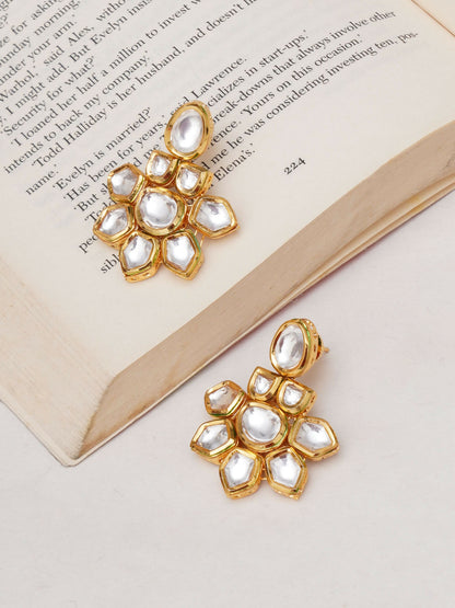 Kundan Earrings (Gold) - Ruby Raang - Distacart