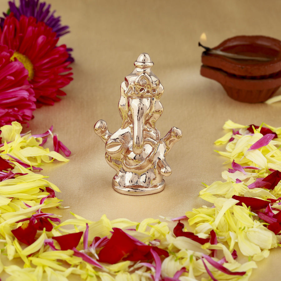 Estele Pink/Rose Gold-Polished Spiritual Lord Ganesha Idol for Gifts & HouseWarming/Home/Office Decors - Distacart