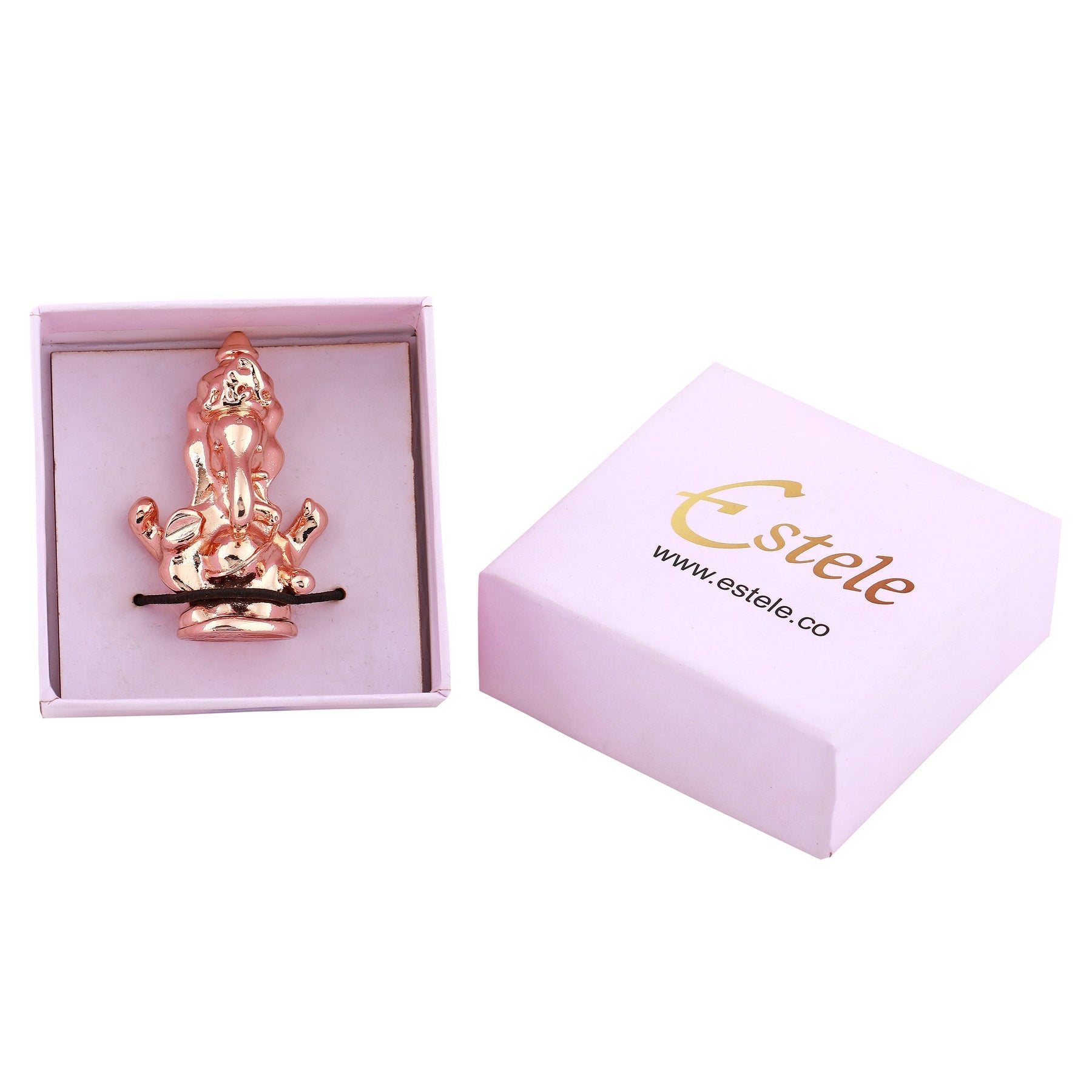 Estele Pink/Rose Gold-Polished Spiritual Lord Ganesha Idol for Gifts & HouseWarming/Home/Office Decors - Distacart