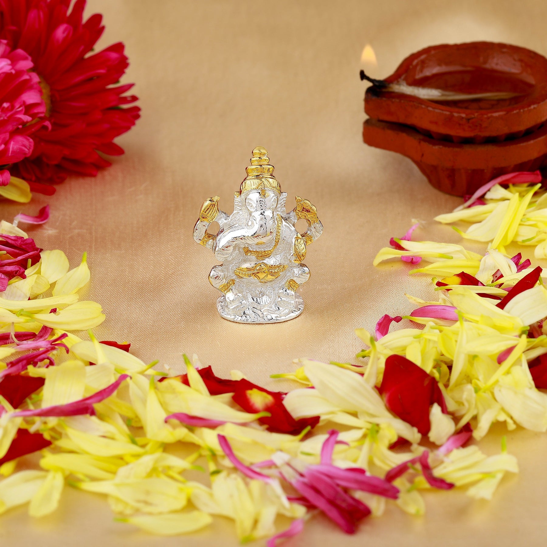 Estele Gold-Polished Spiritual Lord Bal Ganesha Idol for Gifts & HouseWarming/Home/Office Decors - Distacart