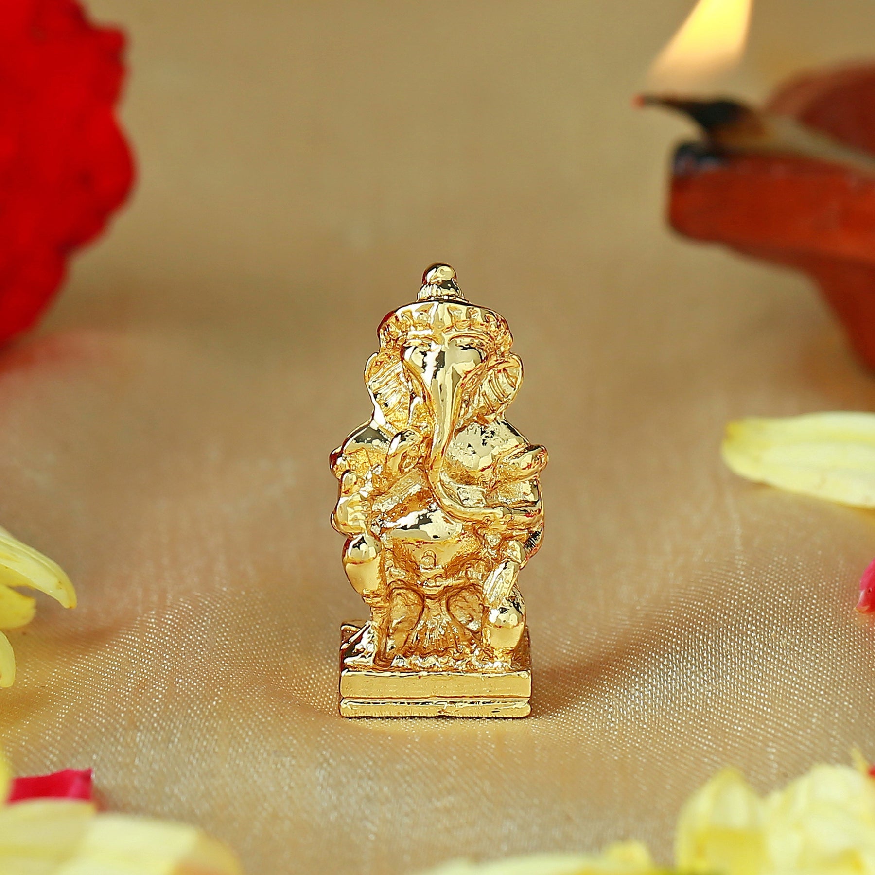 Estele Gold-Polished Spiritual Lord Ganesha Idol for Gifts & HouseWarming/Home/Office Decors - Distacart