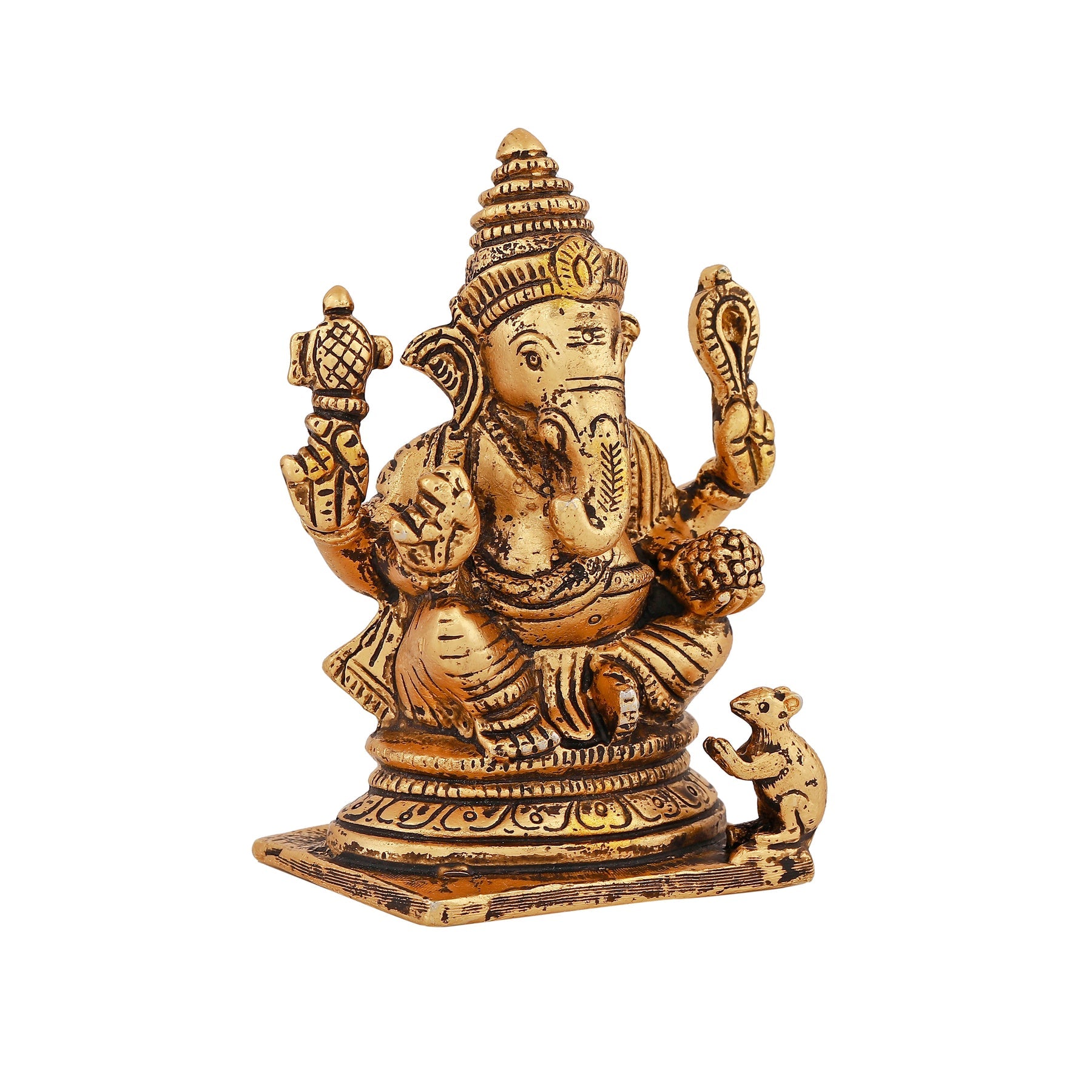 Estele Gold-Polished Spiritual Lord Ganesh Idol for Gifts & HouseWarming/Home/Office Decors - Distacart