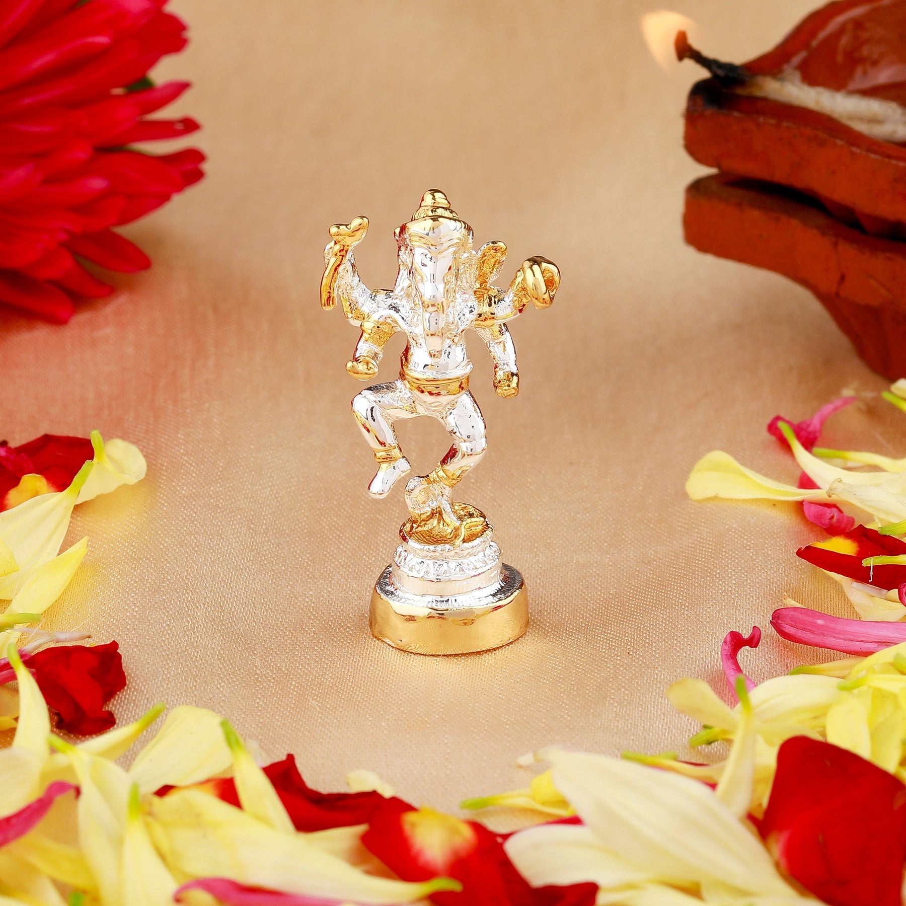 Estele Gold-Polished Spiritual Lord Ganesh Idol with standing position for Gifts & HouseWarming/Home/Office Decors - Distacart