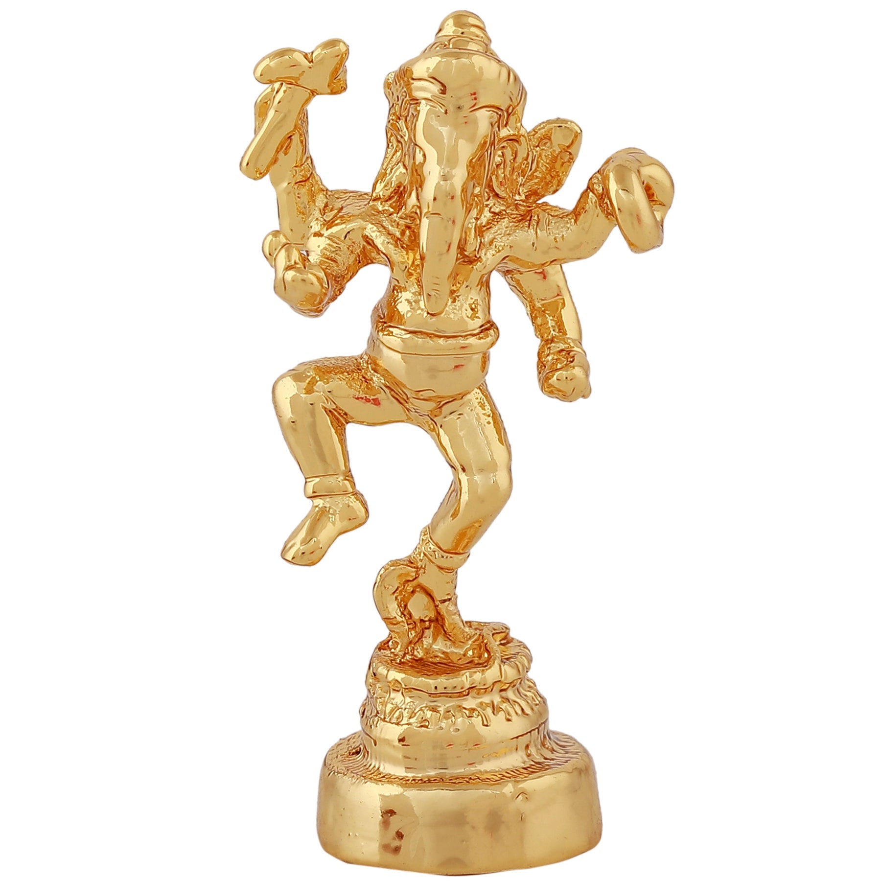 Estele Gold-Polished God of beginnings Lord Ganesha Idol with stand on one leg for Home/Office Decors - Distacart