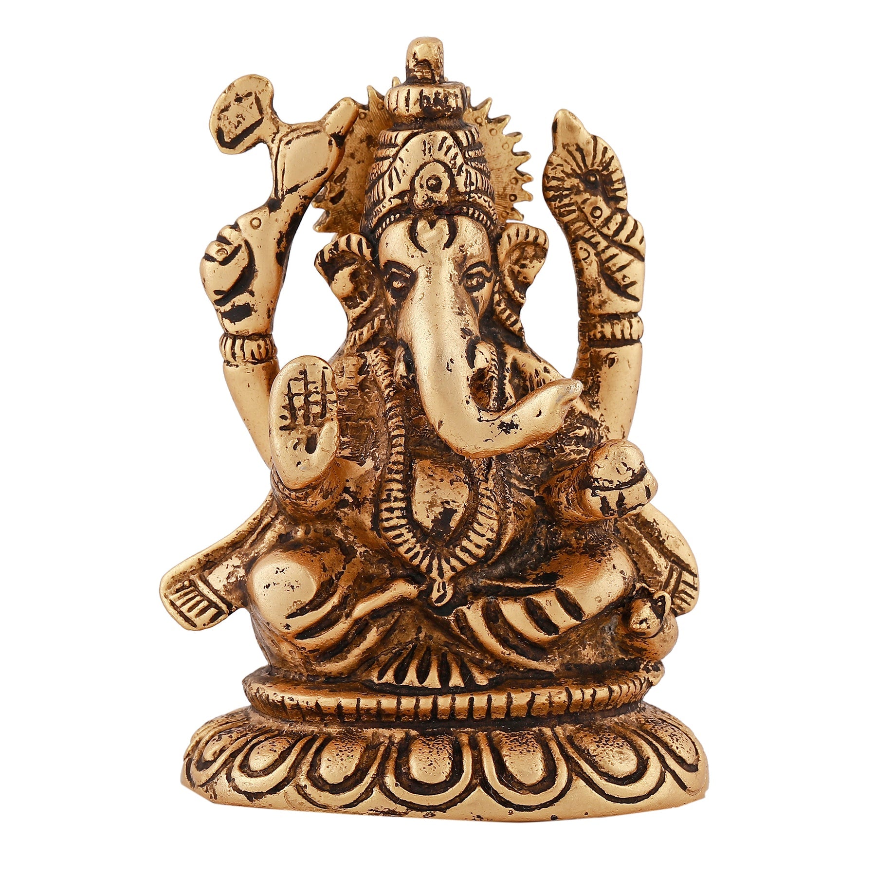 Estele Gold-Polished Spiritual Sharp Lord Ganesha Idol for Gifts & HouseWarming/Home/Office Decors - Distacart