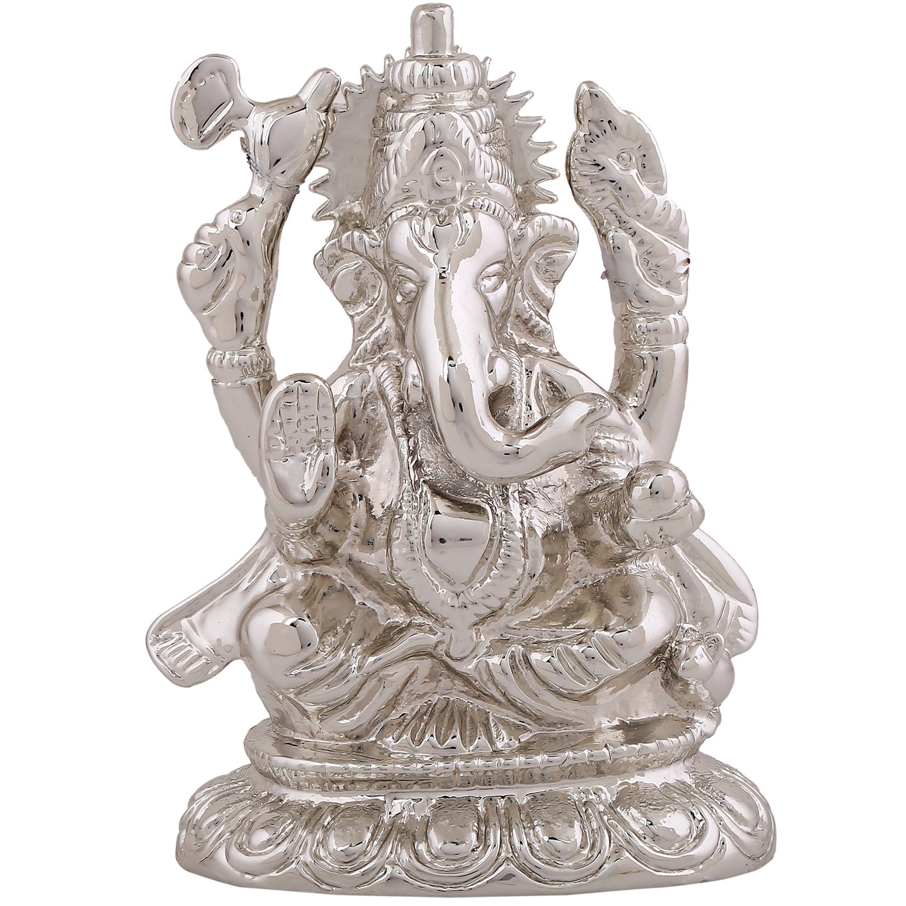 Estele Rhodium Plated Spiritual Lord Ganesha Idol for Gifts & HouseWarming/Home/Office Decors - Distacart