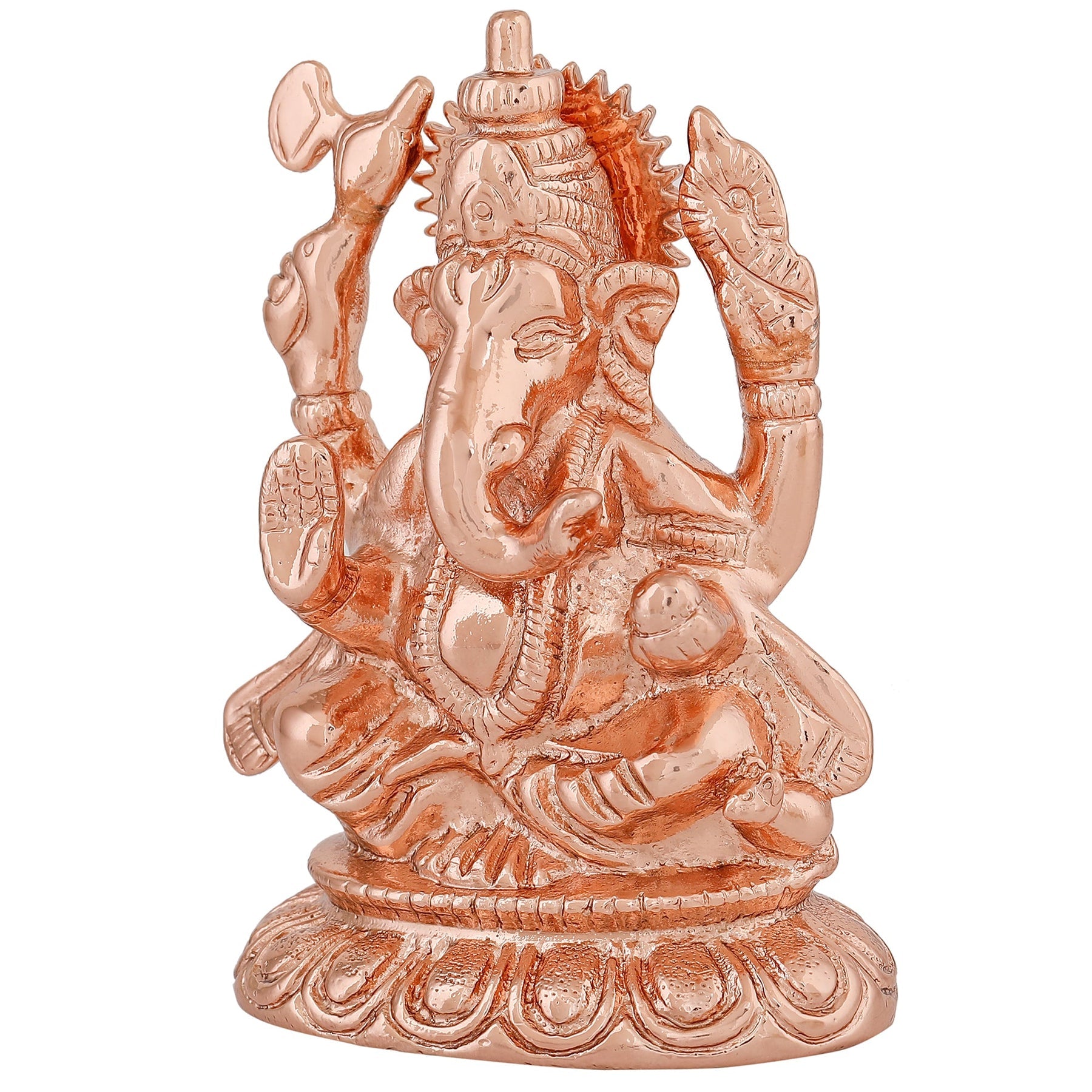 Estele Pink/Rose Gold-Polished Spiritual Ganesha Idol for Poja/Car decor - Distacart
