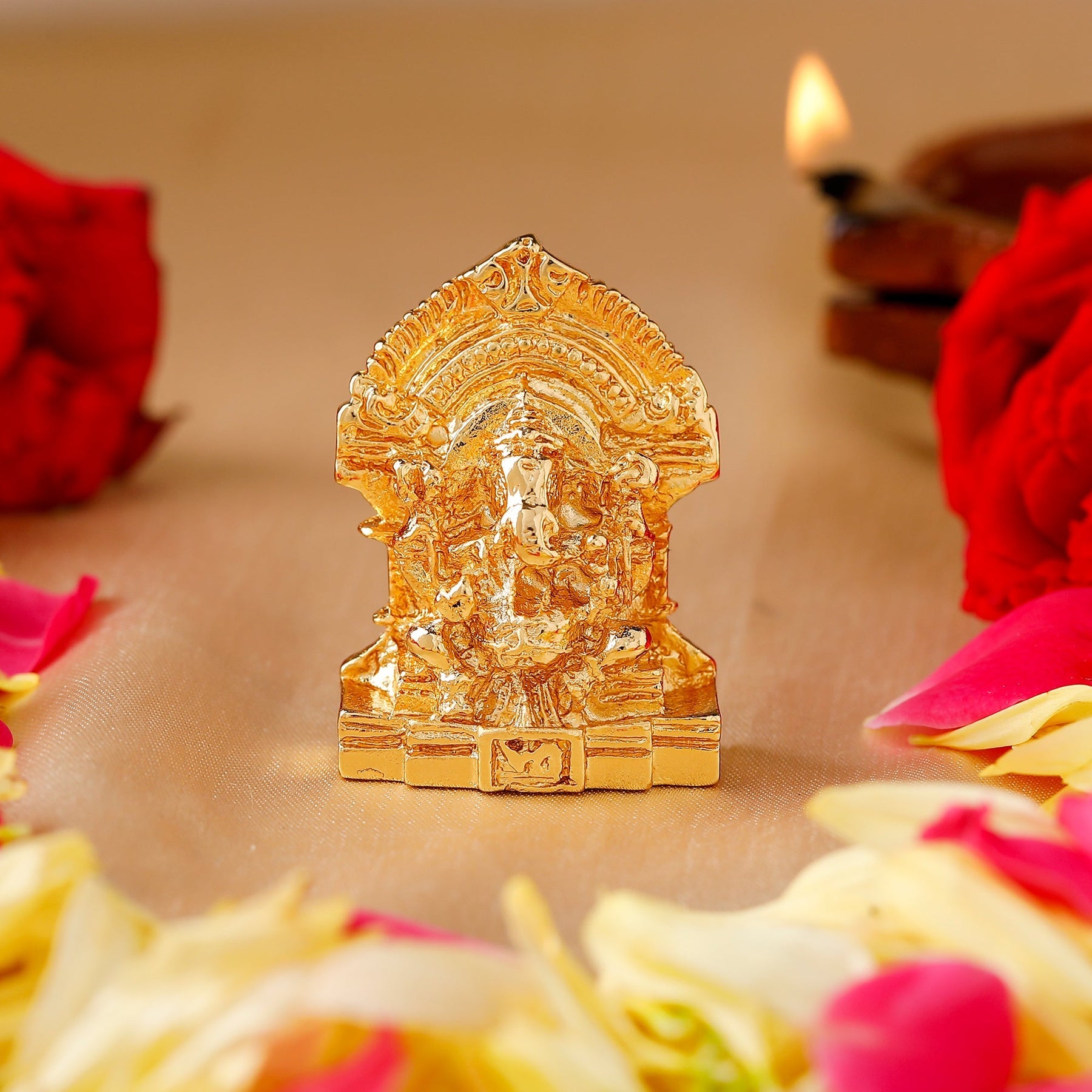 Estele Gold-Polished God of beginnings Lord Ganesha Idol for Gifts & HouseWarming/Home/Office Decors - Distacart
