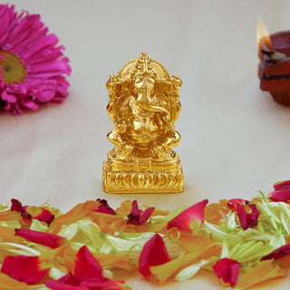 Estele Gold-Polished Spiritual Lord Ganesha Idol for Gifts & HouseWarming/Home/Office Decors - Distacart